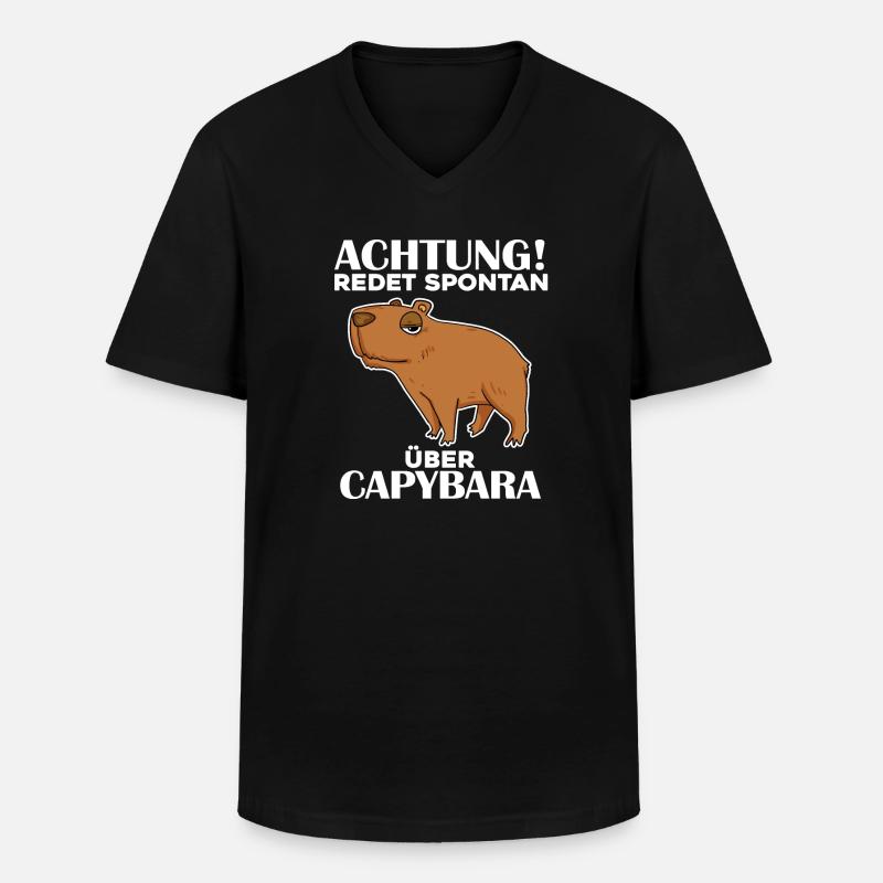 Capybara Wasserschwein - Männer-T-Shirt mit V-Ausschnitt - Schwarz