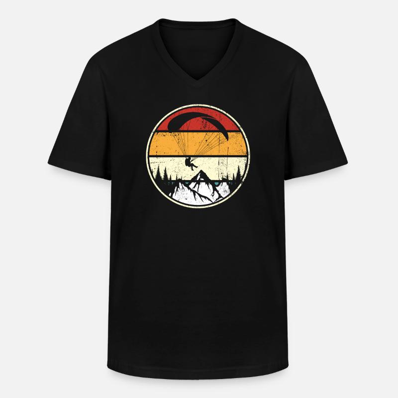 Sunset Peaks Eagle Circle - Männer-T-Shirt mit V-Ausschnitt - Schwarz