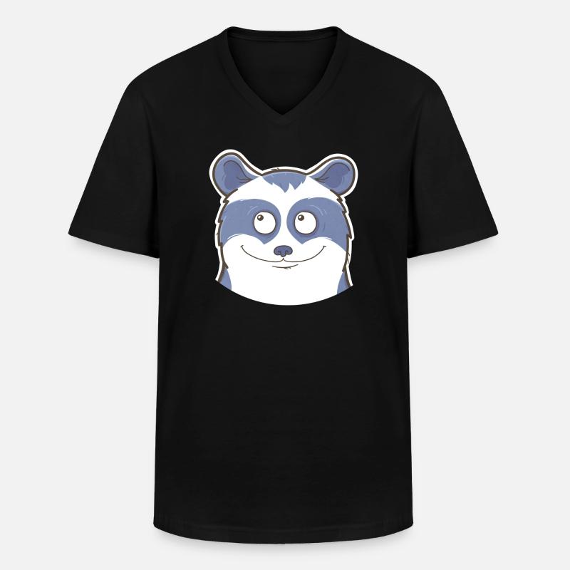Waschbär - Männer-T-Shirt mit V-Ausschnitt - Schwarz