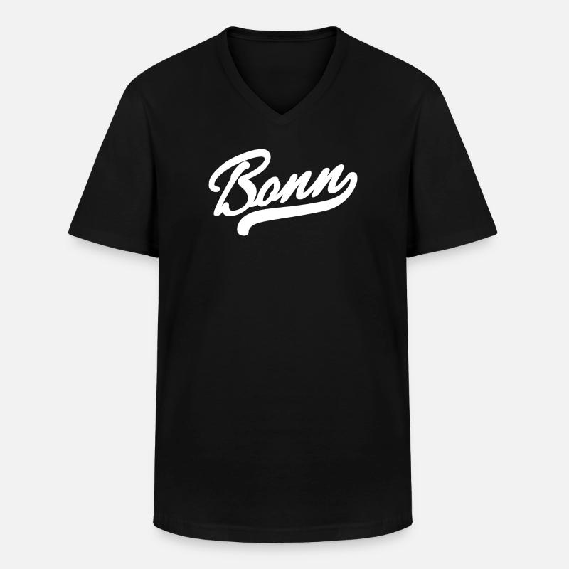 Bonn Retro - Männer-T-Shirt mit V-Ausschnitt - Schwarz