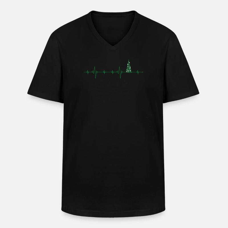 Weihnachtsbaum Puls Kunstwerk - Männer-T-Shirt mit V-Ausschnitt - Schwarz