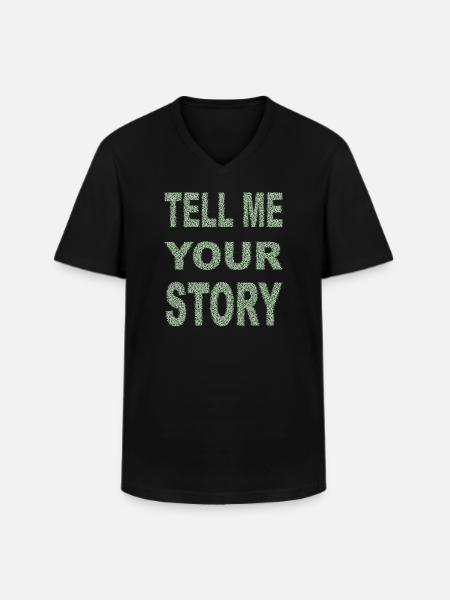 RACONTEZ-MOI VOTRE HISTOIRE - T-shirt col V Homme - noir