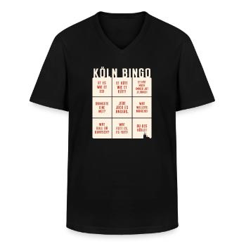 Köln Bingo Kölsch Et Kütt Alaaf Kölner Karneval - Männer-T-Shirt mit V-Ausschnitt - Schwarz - Vorne - AI Model Male 178 dark (178cm)