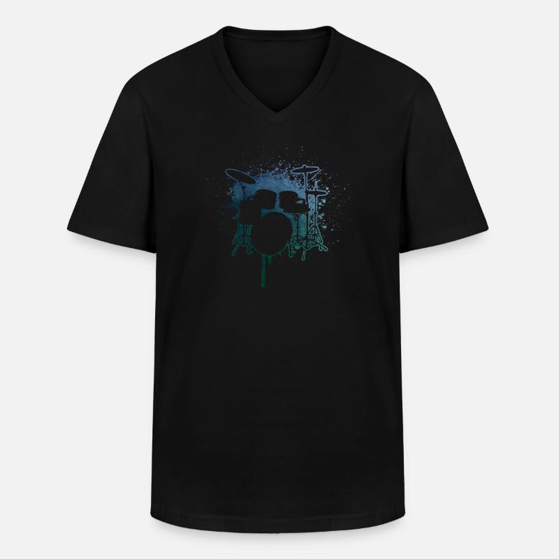Drum Kit Drums Drummer Drumming - Men's V-Neck T-Shirt - black
