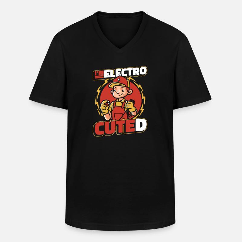 Electrician Electronics technician Construction electrician - Men's V-Neck T-Shirt - black