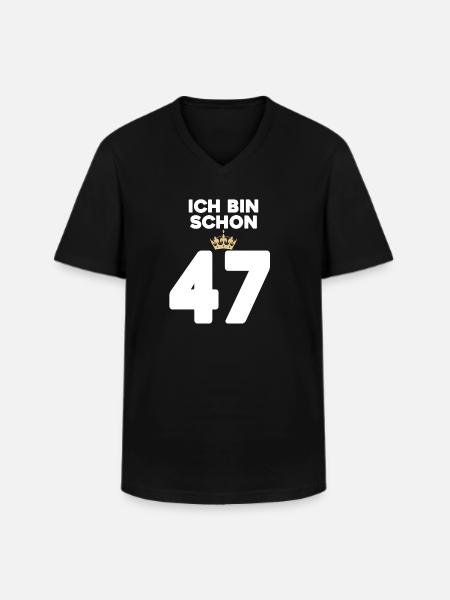 ICH BIN 37 - Männer-T-Shirt mit V-Ausschnitt - Schwarz