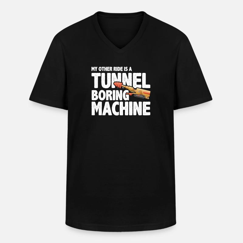 Engineer Tunnel Mining Engineer - Men's V-Neck T-Shirt - black