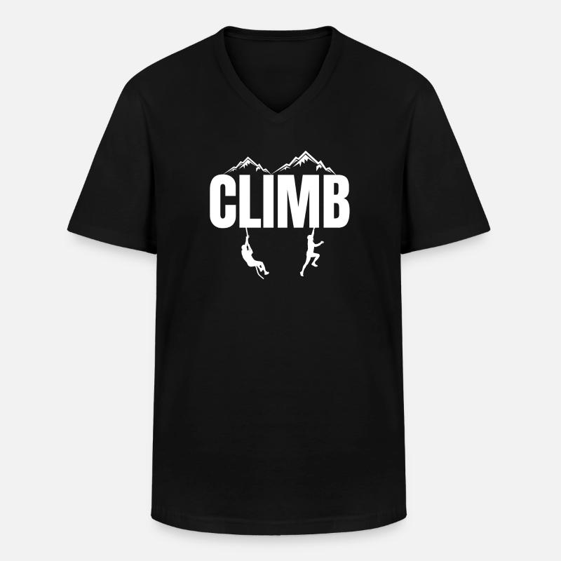 Klettern, Berg, Klettern, Klettern - Männer-T-Shirt mit V-Ausschnitt - Schwarz