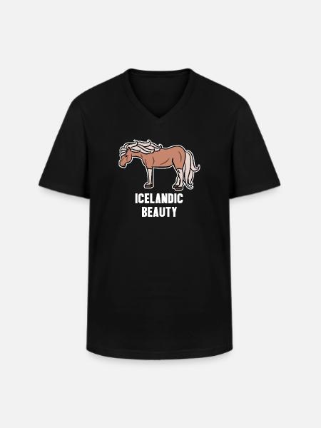 Islandpferde Cool Pferde Statement Pferdefan - Männer-T-Shirt mit V-Ausschnitt - Schwarz