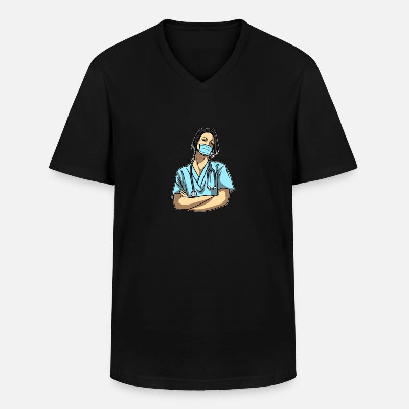 Krankenschwester - Männer-T-Shirt mit V-Ausschnitt - Schwarz