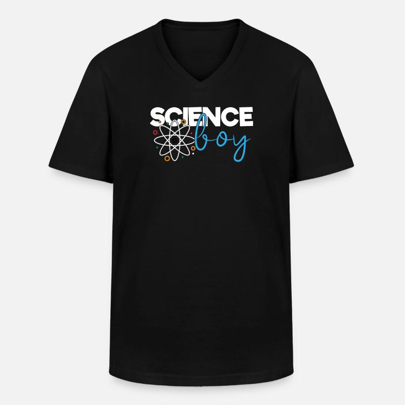 Science Boy - Männer-T-Shirt mit V-Ausschnitt - Schwarz