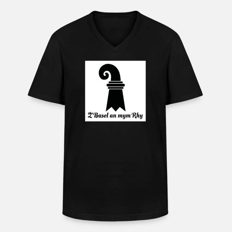 Basel am Rhein - Männer-T-Shirt mit V-Ausschnitt - Schwarz