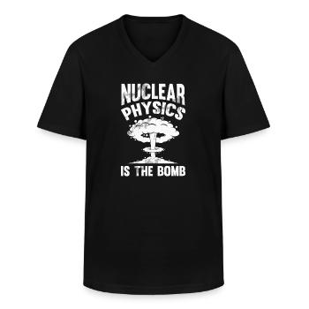 Physique Phyiker Physique nucléaire - T-shirt col V Homme - noir - Devant - AI Model Male 178 dark (178cm)