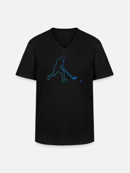 Floorball Floorball Floorball Mænd Floorball Spil - Klassisk herre T-shirt med V-udskæring - sort