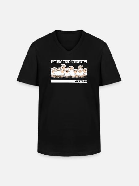 Schäfchen zählen - Männer-T-Shirt mit V-Ausschnitt - Schwarz