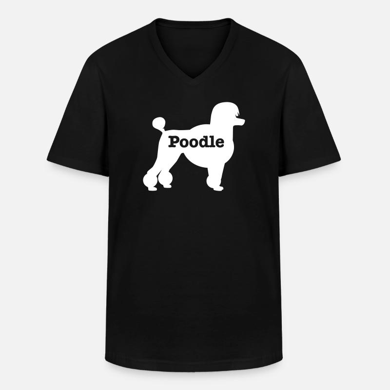 Pudel - Männer-T-Shirt mit V-Ausschnitt - Schwarz