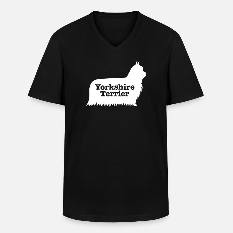 Yorkshire Terrier - Männer-T-Shirt mit V-Ausschnitt - Schwarz