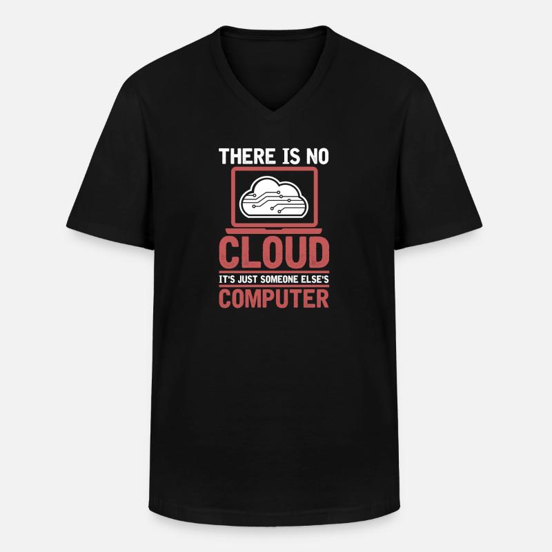 Développeur Codeur Programmeur Cloud Coding - T-shirt col V Homme - noir