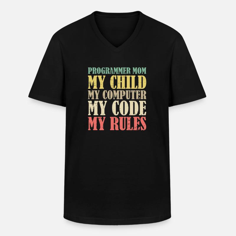 Développeur Coder Programmeur Mama - T-shirt col V Homme - noir