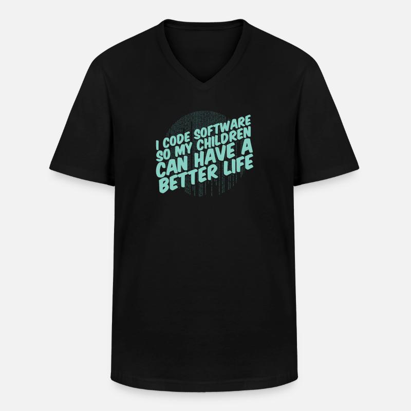 Developer Coder Programmer Parent - Men's V-Neck T-Shirt - black