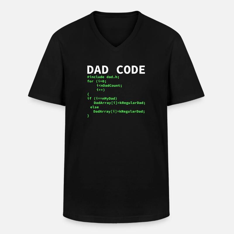 Développeur Coder Programmeur Papa - T-shirt col V Homme - noir