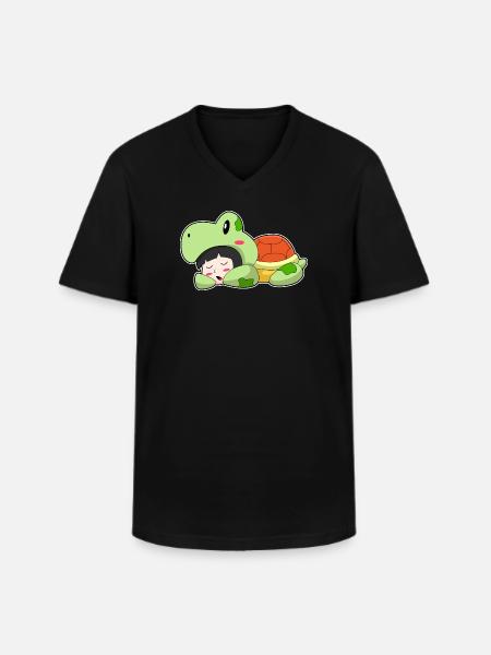 Turtle Girl Costume - Men's V-Neck T-Shirt - black