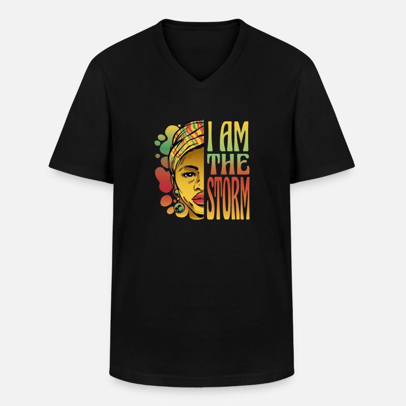 Ich bin der Sturm - Männer-T-Shirt mit V-Ausschnitt - Schwarz
