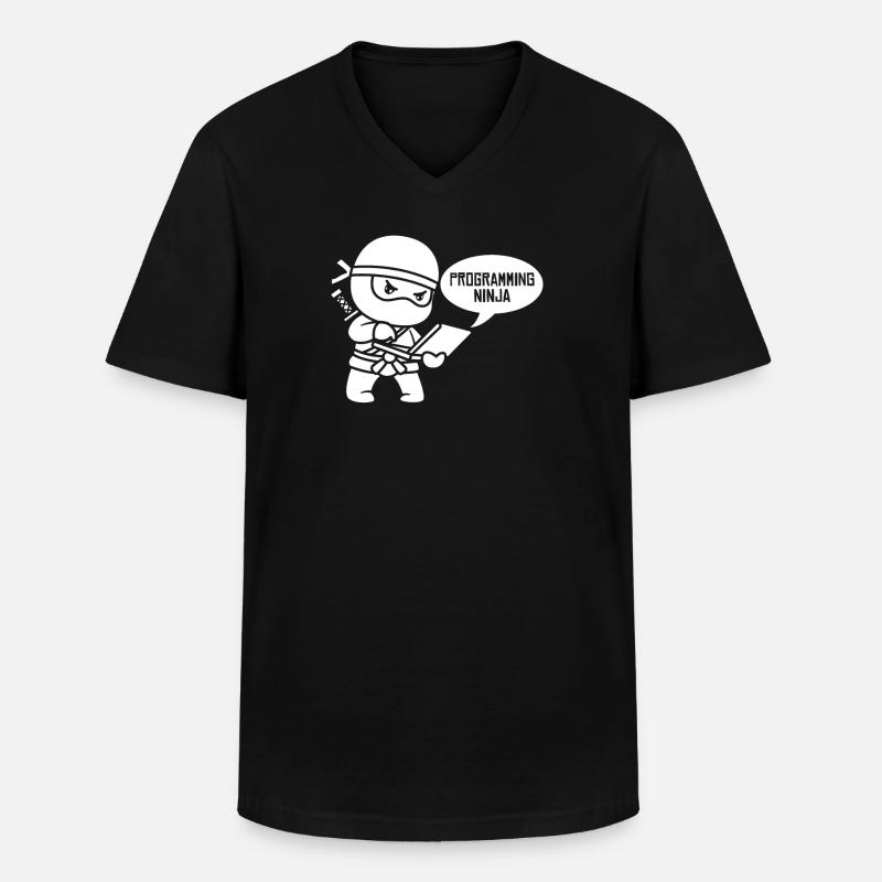 Entwickler Coder Programmierer Ninja - Männer-T-Shirt mit V-Ausschnitt - Schwarz