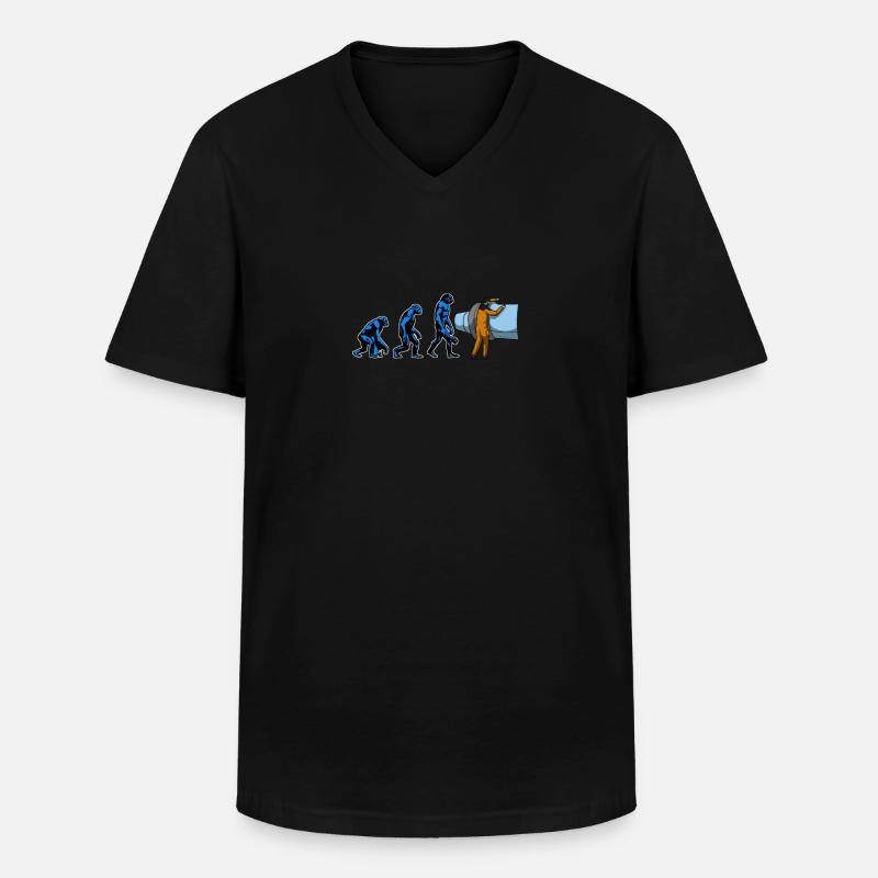 Flugzeug Mechaniker Evolution - Männer-T-Shirt mit V-Ausschnitt - Schwarz