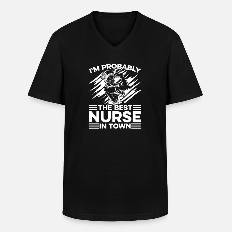 Krankenschwester Lustig - Männer-T-Shirt mit V-Ausschnitt - Schwarz