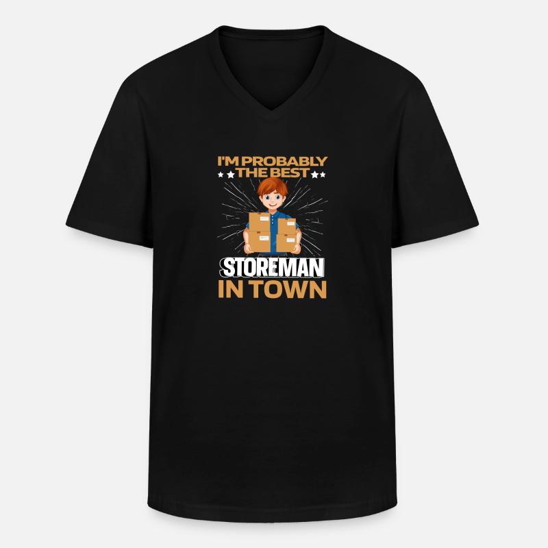 Lagerist Lagerarbeiter - Männer-T-Shirt mit V-Ausschnitt - Schwarz