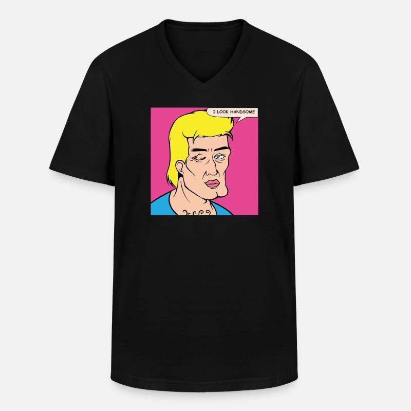 Pop-Art Selbstlob im Comicstil - Männer-T-Shirt mit V-Ausschnitt - Schwarz