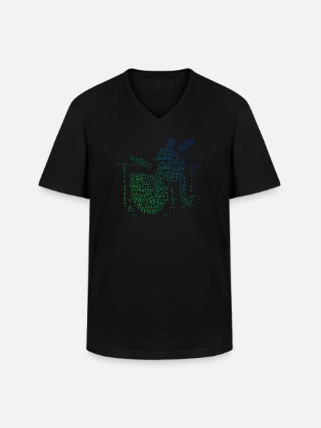 Percussionist Drum Kit Drumming - Men's V-Neck T-Shirt - black