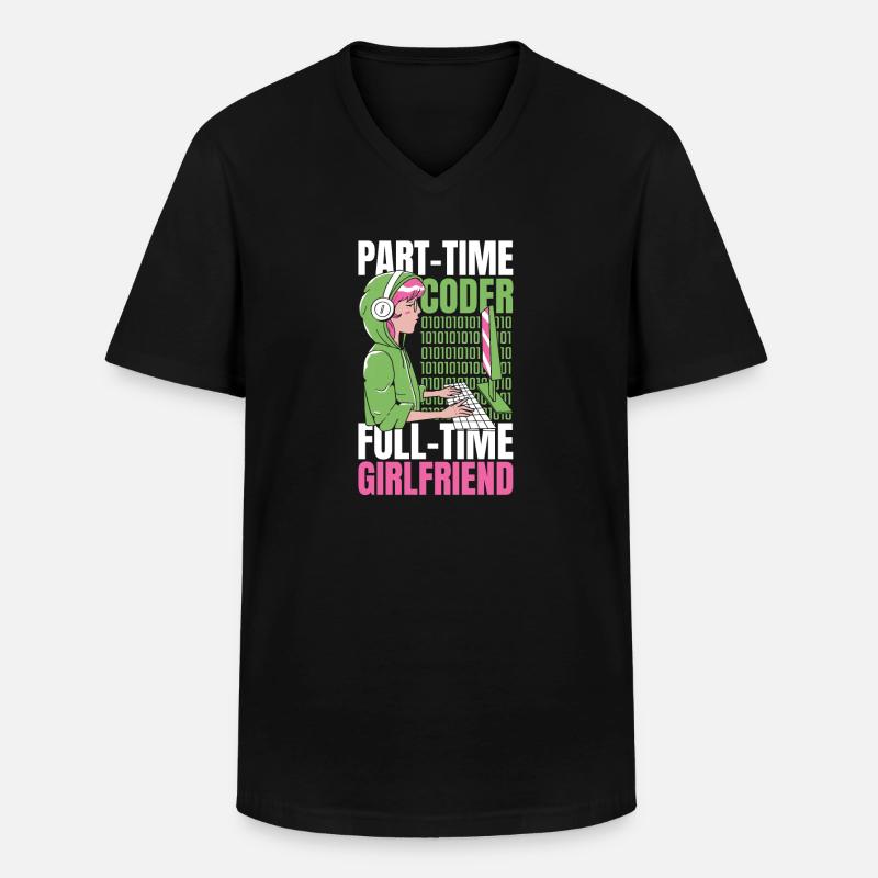 Entwickler Coder Programmierer Feste Freundin - Männer-T-Shirt mit V-Ausschnitt - Schwarz