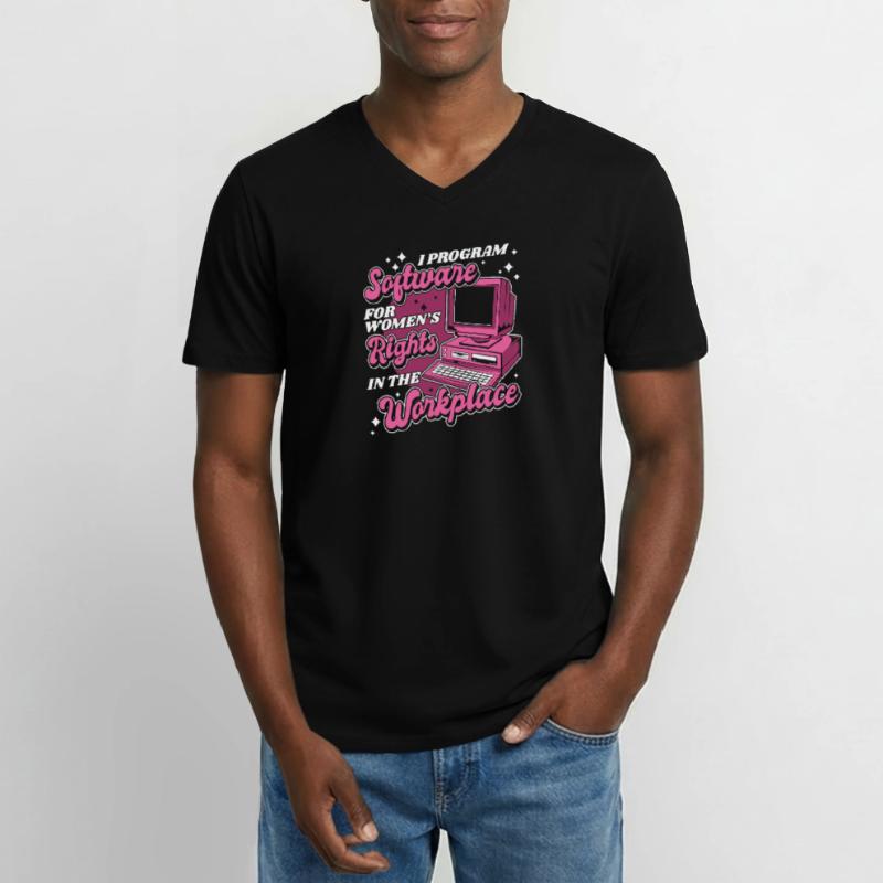 Entwickler Coder Programmierer Arbeitsplatz Männer-T-Shirt mit V-Ausschnitt