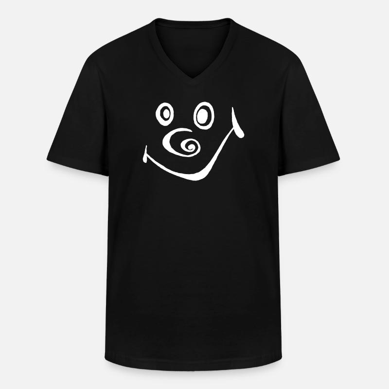 smile - Männer-T-Shirt mit V-Ausschnitt - Schwarz