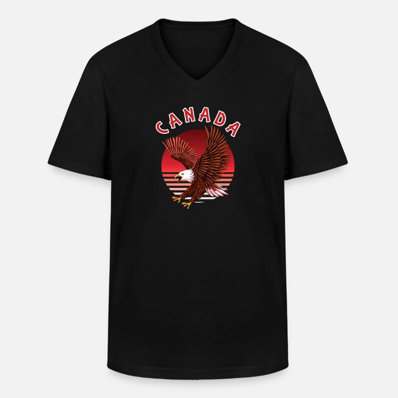 Kanada Adler - Männer-T-Shirt mit V-Ausschnitt - Schwarz