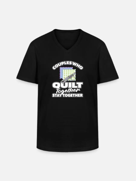 Quilting Pair - Men's V-Neck T-Shirt - black