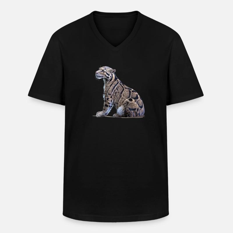 Nebelparder - Männer-T-Shirt mit V-Ausschnitt - Schwarz