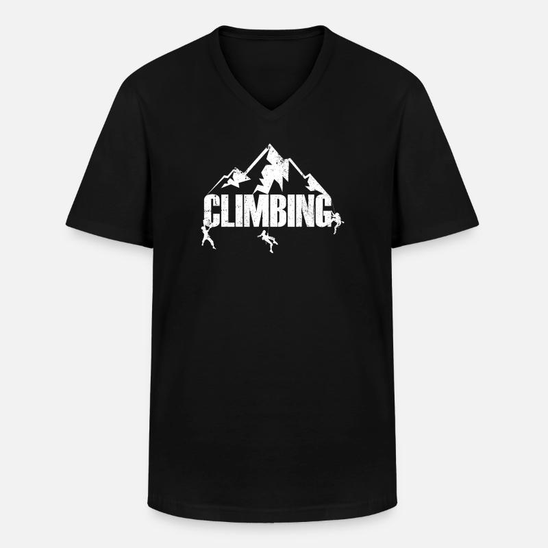 Gipfel-Emblem beim Klettern - Männer-T-Shirt mit V-Ausschnitt - Schwarz