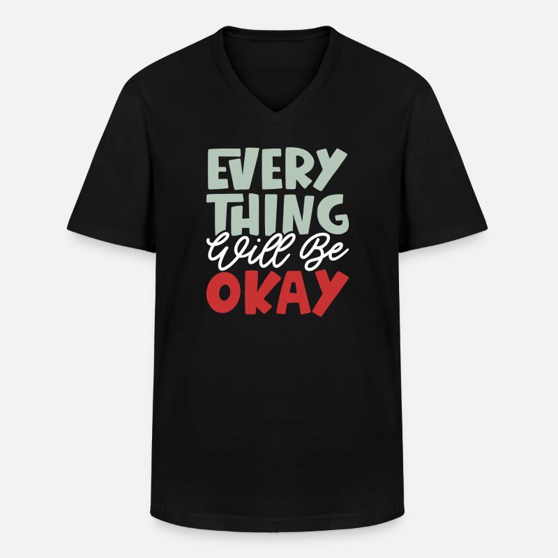 Alles wird gut - Männer-T-Shirt mit V-Ausschnitt - Schwarz