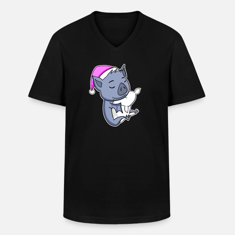 Fledermaus - Männer-T-Shirt mit V-Ausschnitt - Schwarz