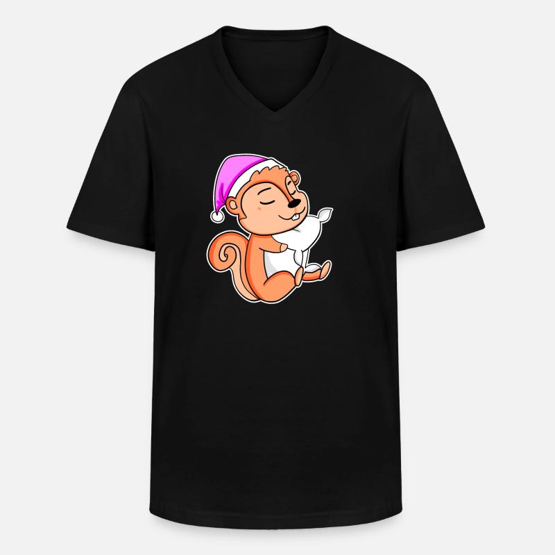 Eichhörnchen - Männer-T-Shirt mit V-Ausschnitt - Schwarz