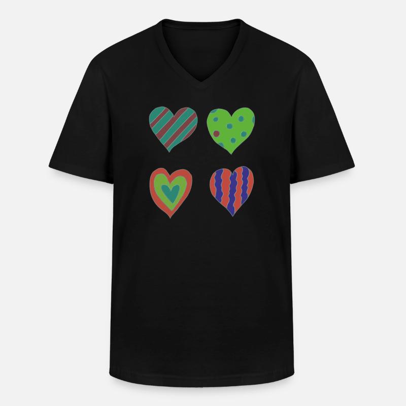 herzen variation - Männer-T-Shirt mit V-Ausschnitt - Schwarz