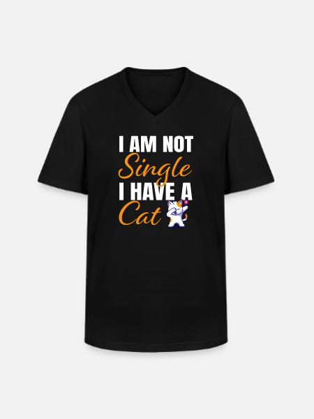Pas Libre, J'ai un Chat - T-shirt col V Homme - noir
