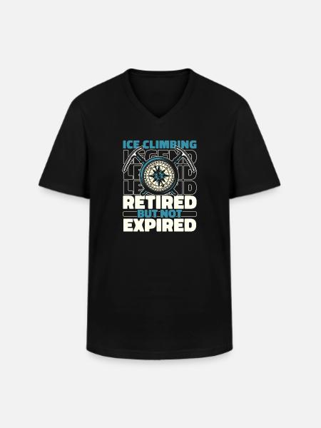 Ice climbing in retirement - Men's V-Neck T-Shirt - black