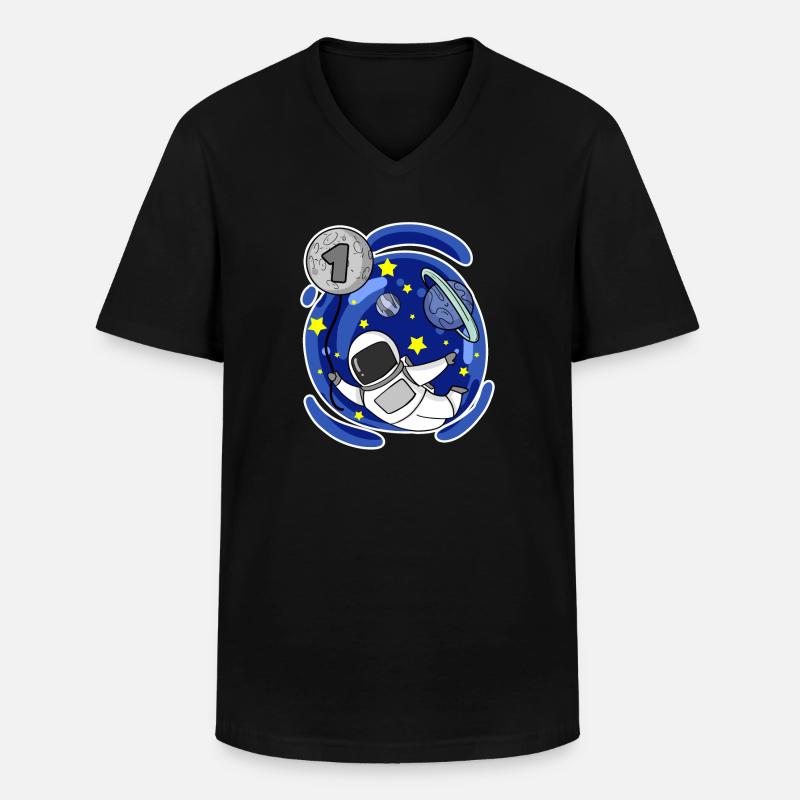 1 Jahr alt oder Einschulung - Männer-T-Shirt mit V-Ausschnitt - Schwarz