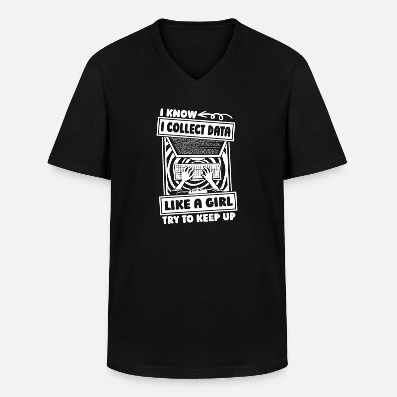 Data Science Data Analyst Mädchen - Männer-T-Shirt mit V-Ausschnitt - Schwarz