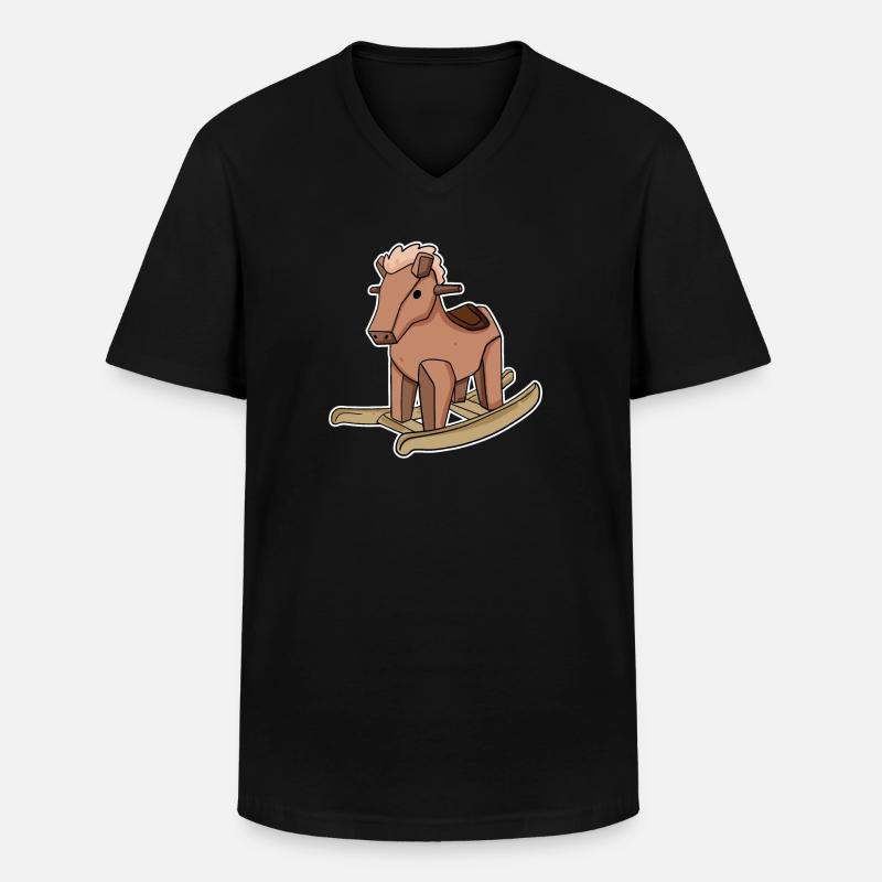 Pferd - Männer-T-Shirt mit V-Ausschnitt - Schwarz