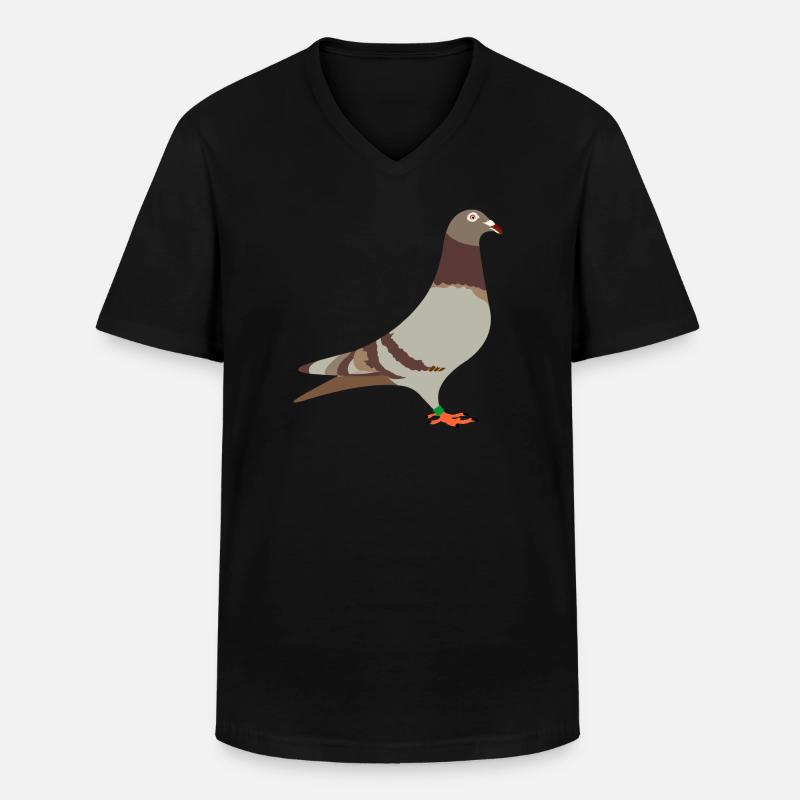 Brieftaube rotbraun - Männer-T-Shirt mit V-Ausschnitt - Schwarz